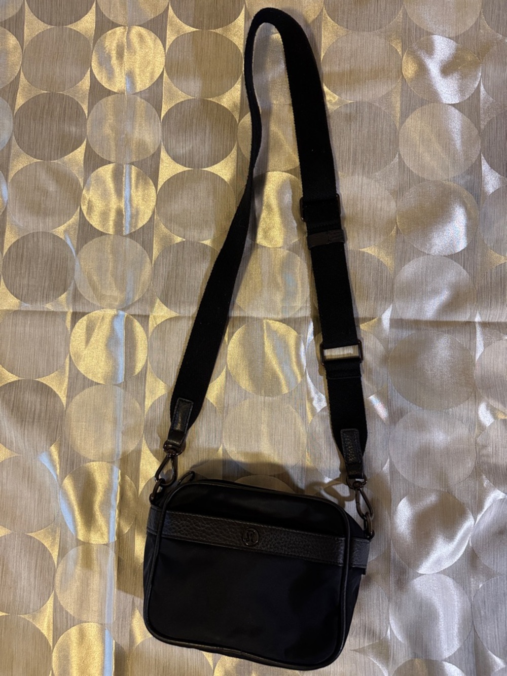 lululemon athletica Black Nylon Crossbody Bag with Adjustable Strap